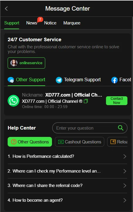 Support Center